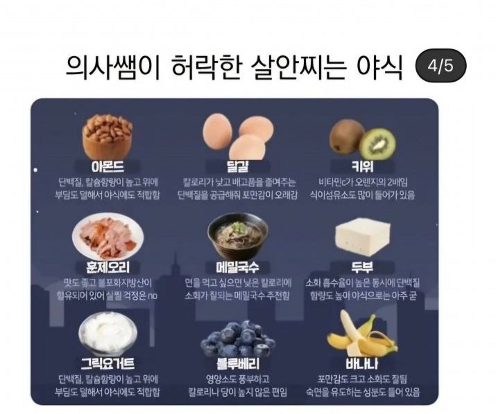 의사선생님이허락한살안찌는야식.jpg